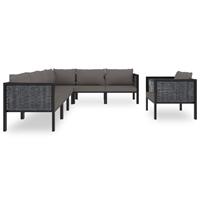 vidaXL 7-tlg. Garten-Lounge-Set mit Auflagen Poly Rattan  Anthrazit