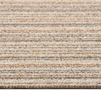 VidaXL Tapijttegels 20 st 5 m² 50x50 cm gestreept beige