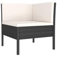 vidaXL 3-tlg. Garten-Lounge-Set mit Auflagen Poly Rattan  Schwarz