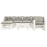vidaXL 8-delige Loungeset met taupekleurige kussens pallet hout
