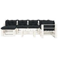 vidaXL 8-delige Loungeset met antracietkleurige kussens pallet hout