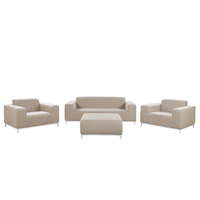 Beliani Loungeset stof beige/wit ROVIGO