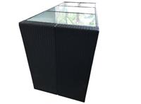 express Tuinbar - Aluminium Wicker Glas - Zwart 185 x 80 x 110 cm