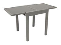 express Uitschuifbare tuintafel grijs aluminium met glazen blad 65/130 x 65 cm
