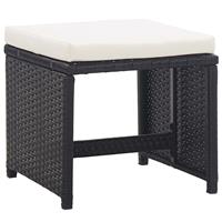 vidaxl Tuinkrukken 2 st met kussens poly rattan zwart