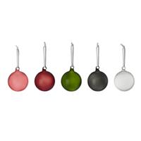 Iittala Glazen gekleurde kerstballenset 8 cm, per 5