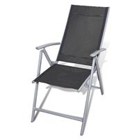 vidaXL Klappbare Gartenstühle 3 Stk. Aluminium  Schwarz