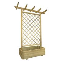 vidaxl Pergola mit Pflanzkasten 162x56x204 cm Holz Braun