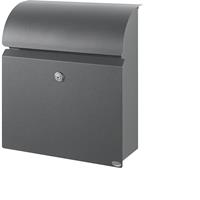 Briefkasten mit Zeitungsfach oben graualuminium RAL 9007