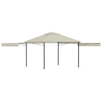vidaXL Prieel met uitschuifbare daken 180 g/m² 3x3x2,75 m crème