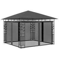 Vidaxl - Pavillon mit Moskitonetz 3x3x2,73 m Anthrazit 180 g/m² Anthrazit