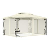 vidaxl Pavillon mit Vorhängen 300x400x265 cm  Creme