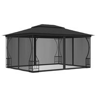 vidaxl Pavillon mit Vorhängen 300x400x265 cm  Anthrazit