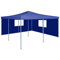 vidaxl Faltpavillon mit 2 Seitenwänden 5 x 5 m  Blau