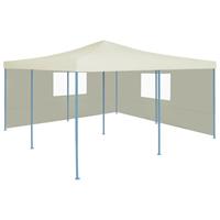 vidaxl Faltpavillon mit 2 Seitenwänden 5 x 5 m  Creme