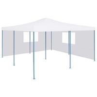 vidaxl Faltpavillon mit 2 Seitenwänden 5 x 5 m  Weiß