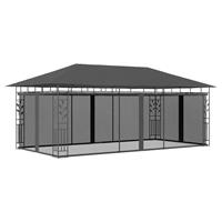 vidaxl Pavillon mit Moskitonetz 6x3x2,73 m Anthrazit Grau