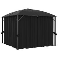 vidaxl Pavillon mit Vorhängen 300 x 300 x 265 cm  Anthrazit