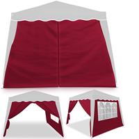 Casaria Zijwand 2 Stuks voor Partytent Capri Rood 3x3m