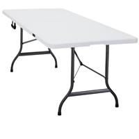 Casaria Opvouwbare tuintafel wit kunststof 220x70x72cm