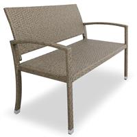 Casaria Polyrattan Gartenbank Creme 122x55x90cm