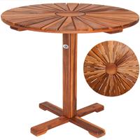 Casaria Sunrise Gartentisch aus vorgeöltem Akazienholz Ø 70,5cm braun