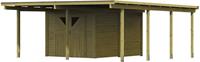 Karibu | Dubbele Carport Eco 2 met Berging Middelgroot | Variant A