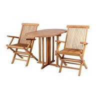 beneliving Gartensessel Andover und Tisch Balcony Teak-KOMPLETTSET