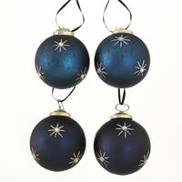 Baumschmuck & Anhänger Romio Weihnachtskugel dunkelblau 7 cm ( 1 Stück ) (blau)