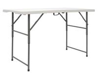 AMANKA Garten Klapptisch 120 x 60 cm Höhenverstellbar - Campingtisch weiß