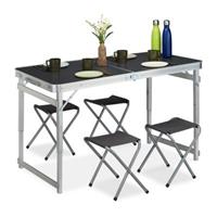 Relaxdays Campingtisch Set silber