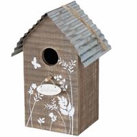 Vogelhuisje/nestkastjes bruin hout Welcome 22 cm -