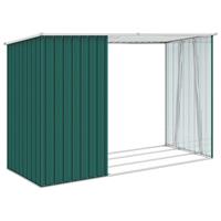 vidaXL Brandhoutschuur 245x98x159 cm gegalvaniseerd staal groen