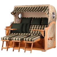 Strandkorb Baltikum Dreisitzer Teak Bullauge PE shell Dessin 506
