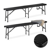 Relaxdays Bierbank 2er Set schwarz