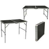 AMANKA Höhenverstellbarer Campingtisch 90x60x70 cm Garten Klapptisch grau