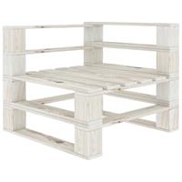 vidaXL Tuinhoekbank pallet hout wit