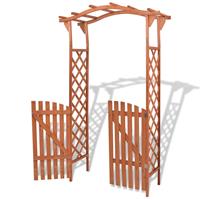 vidaXL Tuinboog met poort 120x60x205 cm massief hout