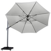 Platinum Malibu T2 zweefparasol 350 cm rond lichtgrijs