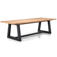 SUNS Ovada dining tuintafel 280x100 cm matt royal grey/naturel new teak