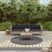 vidaXL 2-tlg. Garten-Lounge-Set mit Auflagen Poly Rattan  Beige