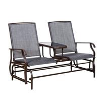 Outsunny Gartenbank mit Tisch braun/grau