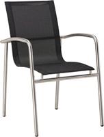 Best Freizeitmöbel Edelstahl Stapelsessel Khartum schwarz/silber