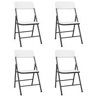 vidaXL Tuinstoelen inklapbaar 4 st HDPE wit