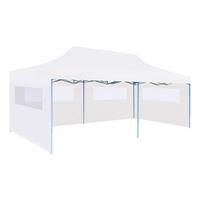 vidaXL Partytent pop-up met zijwanden 3x6 m staal wit