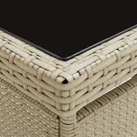 vidaXL Tuintafel poly rattan en glas beige