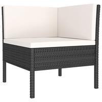 vidaXL 2-tlg. Garten-Lounge-Set mit Auflagen Poly Rattan  Schwarz