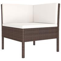 vidaXL 2-delige Loungeset met kussens poly rattan bruin