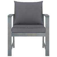 vidaXL Tuinstoelen 2 st met donkergrijze kussens massief acaciahout