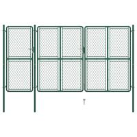 vidaXL Poort 175x395 cm staal groen
